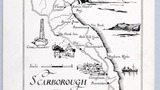 Pictorial Map of Scarborough to Whitby. Original drawing produced for "The Dalesman". Date and page reference to be researched.