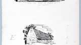 Above, the village church and below, old barn. Original drawings used in "Yorkshire Cottage" (1942), pages 22 and 148 respectively