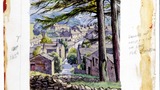 Askrigg. Original drawing used as the frontispiece for "Yorkshire Village" (1953)