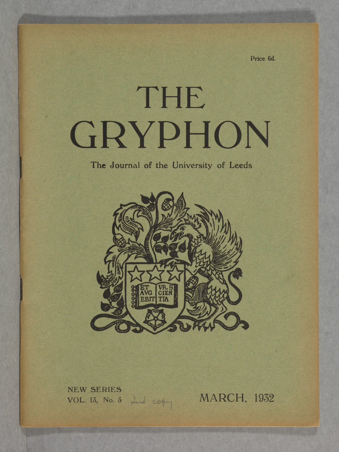The Gryphon: Second Series, volume 13 issue 5 Media credit University of Leeds