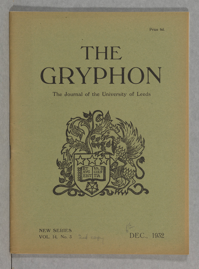The Gryphon: Second Series, volume 14 issue 3 Media credit University of Leeds