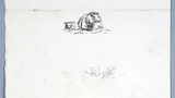 Sheep and lamb, original drawing  used as a tailpiece in "Yorkshire Tour" (1939)