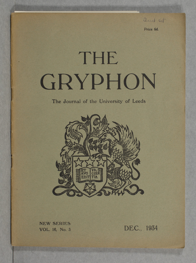 The Gryphon: Second Series, volume 16 issue 3 Media credit University of Leeds