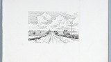 A Wold Road near Sledmere, original drawing  used in "Yorkshire Tour" (1939), page 58