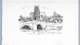 Topcliffe, original drawing  used in "Yorkshire Tour" (1939), page 215