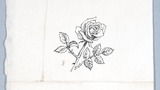 Rose on stem, original drawing used for title page of "Yorkshire Tour" (1939)