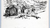 Angram. Original drawing used in "Yorkshire Heritage" (1950), page 26