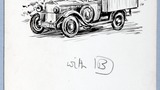 The Wetherby A.R.P. Ambulance. Original drawing used in "Yorkshire Heritage" (1950), page 183