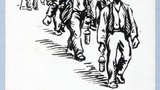 The Night Shift Finishes' (coal-miners). Original drawing used in "Yorkshire Heritage" (1950), page 158