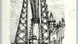 Transporter Bridge, Middlesbrough. Original drawing used in "The Wonders of Yorkshire" (1959), page  245