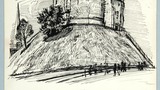 Clifford's Tower, York. Original drawing used in "The Wonders of Yorkshire" (1959), page 9