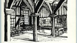 Interior, Merchant Adventurer's Hall, York. Original drawing used in "The Wonders of Yorkshire" (1959), page 20