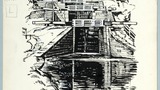 Five Rise Locks. Original drawing used in "The Wonders of Yorkshire" (1959), page 125