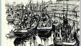 St Andrew's Dock, Hull. Original drawing used in "The Wonders of Yorkshire" (1959), page 283