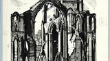 Fountains Abbey. Original drawing used in "The Wonders of Yorkshire" (1959), page 156