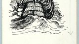 Coble returning home, Flamborough Head. Original drawing used in "The Wonders of Yorkshire" (1959), page 274