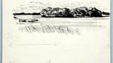 Hornsea Mere. Original drawing used in "The Wonders of Yorkshire" (1959), page 275