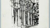 York Minster from Chapter House Street. Original drawing used in "The Wonders of Yorkshire" (1959), page 13