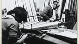 Work on finishing organ pipes. Image associated with photographic illustrations used in "Life and Tradition in West Yorkshire" (1976), cp. Plates 116 and 117