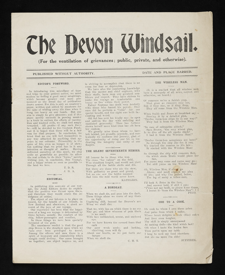 The Devon Windsail magazine Media credit University of Leeds