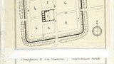 Plan of Roman fort at Bainbridge. Original drawing used in "Yorkshire Village" (1953), page 296