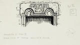 Door-head of Thomas Forster's house (Askrigg). Original drawing used in "Yorkshire Village" (1953), page 85