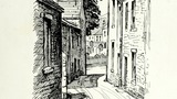 Pudding Lane. Original drawing used in "Yorkshire Village" (1953), page 113