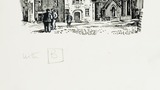 Temperance Hall and Wesleyan Chapel (Askrigg). Original drawing used in "Yorkshire Village" (1953), page 176