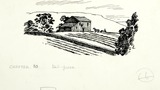 Hay-making on Croft Hill. Original drawing used in "Yorkshire Village" (1953), page 237