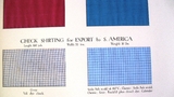 Downproof Eiderdown Lining (Cotton)/ Check Shirting for Export to S. America [exhibit card]