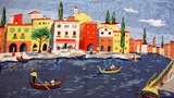 needlepoint hanging of Venice