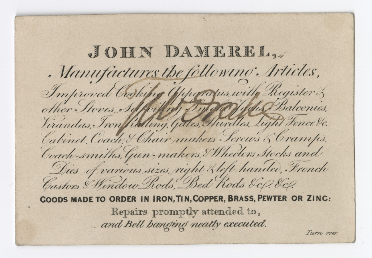 John Damerel trade card - image 2