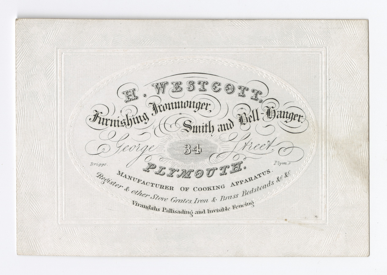 H. Westcott trade card - image 1