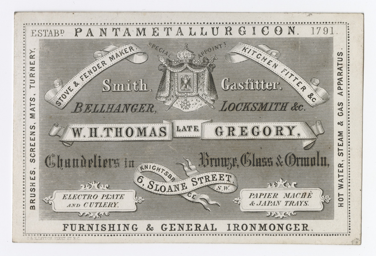 W. H. Thomas trade card - image 1