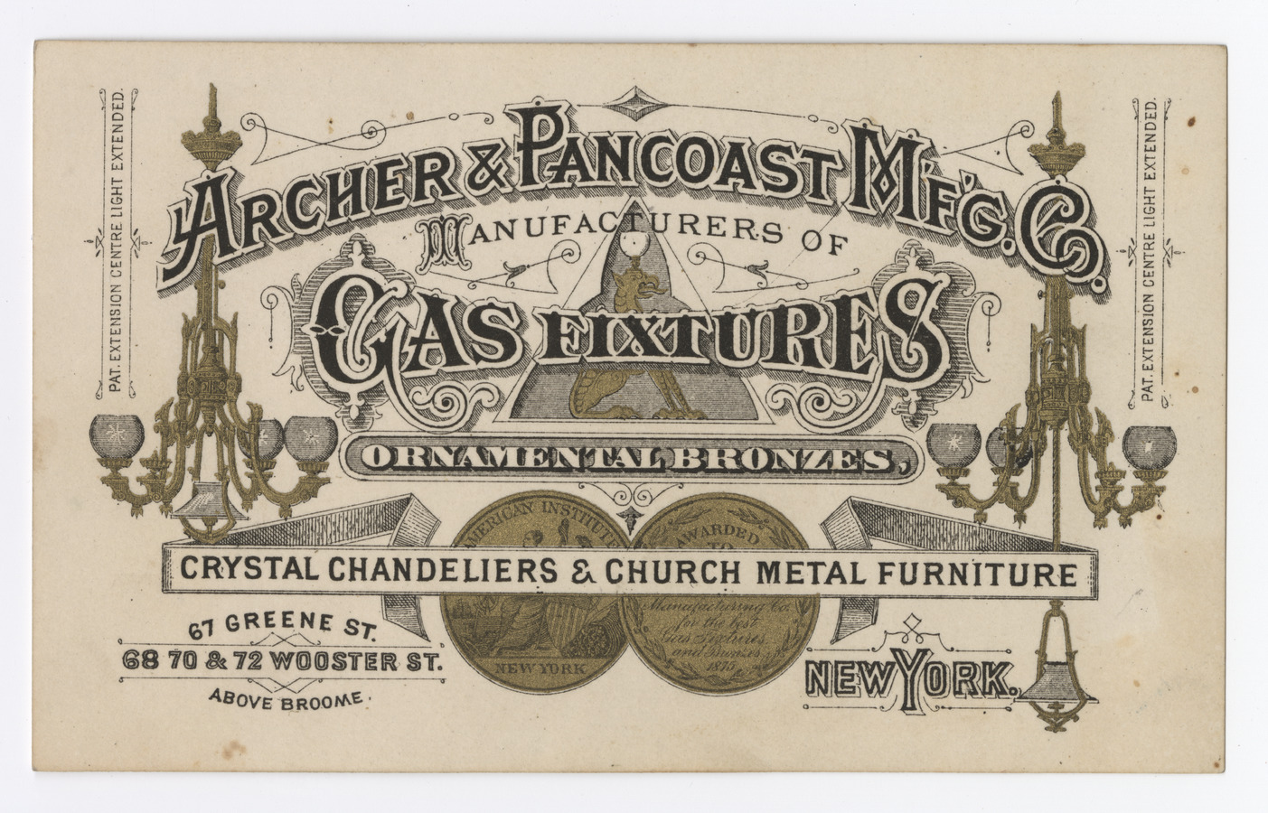 Archer & Pancoast Manufacturing Company trade card - image 1