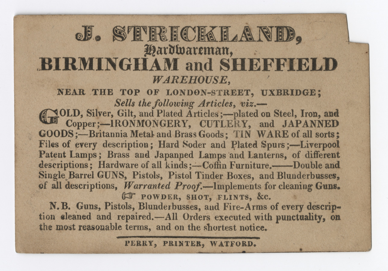 J. Strickland trade card - image 1