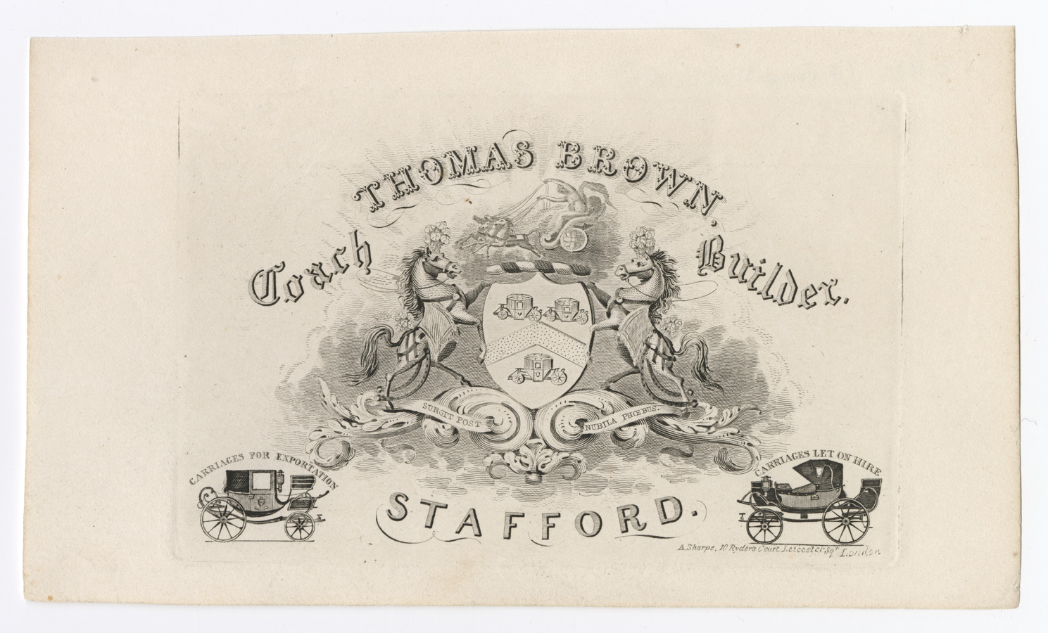 Thomas Brown trade card - image 1