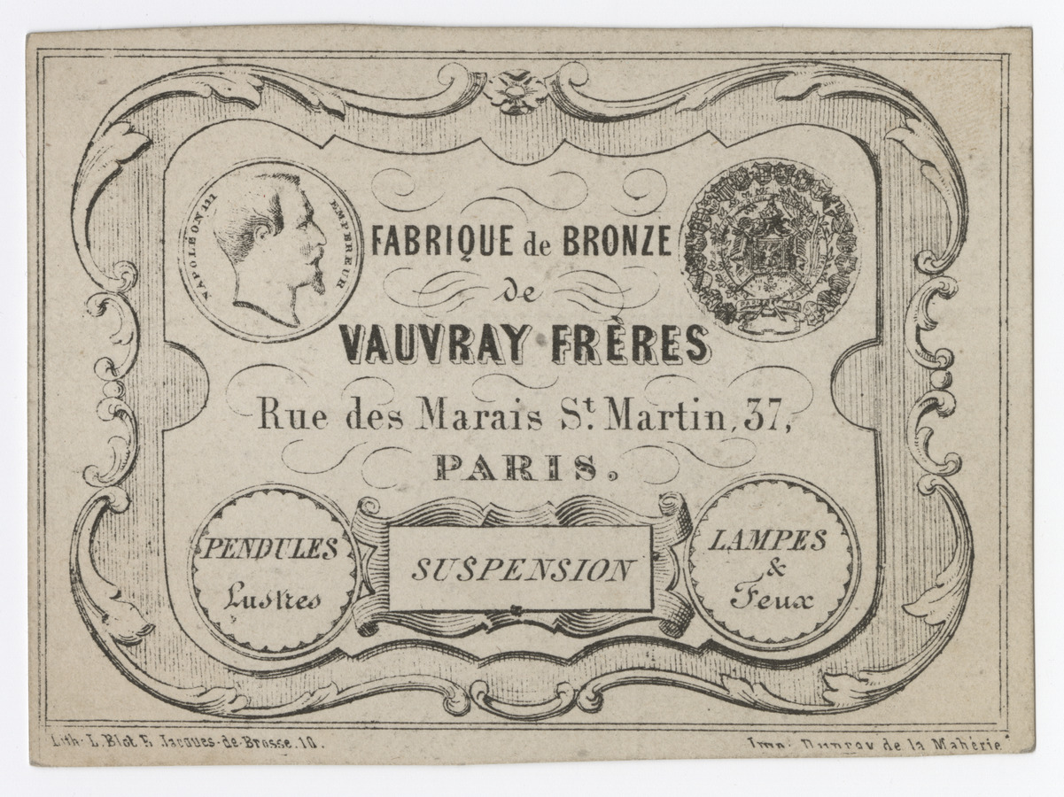 Vauvray Frères trade card - image 2