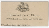 Hancock and Rixon trade card