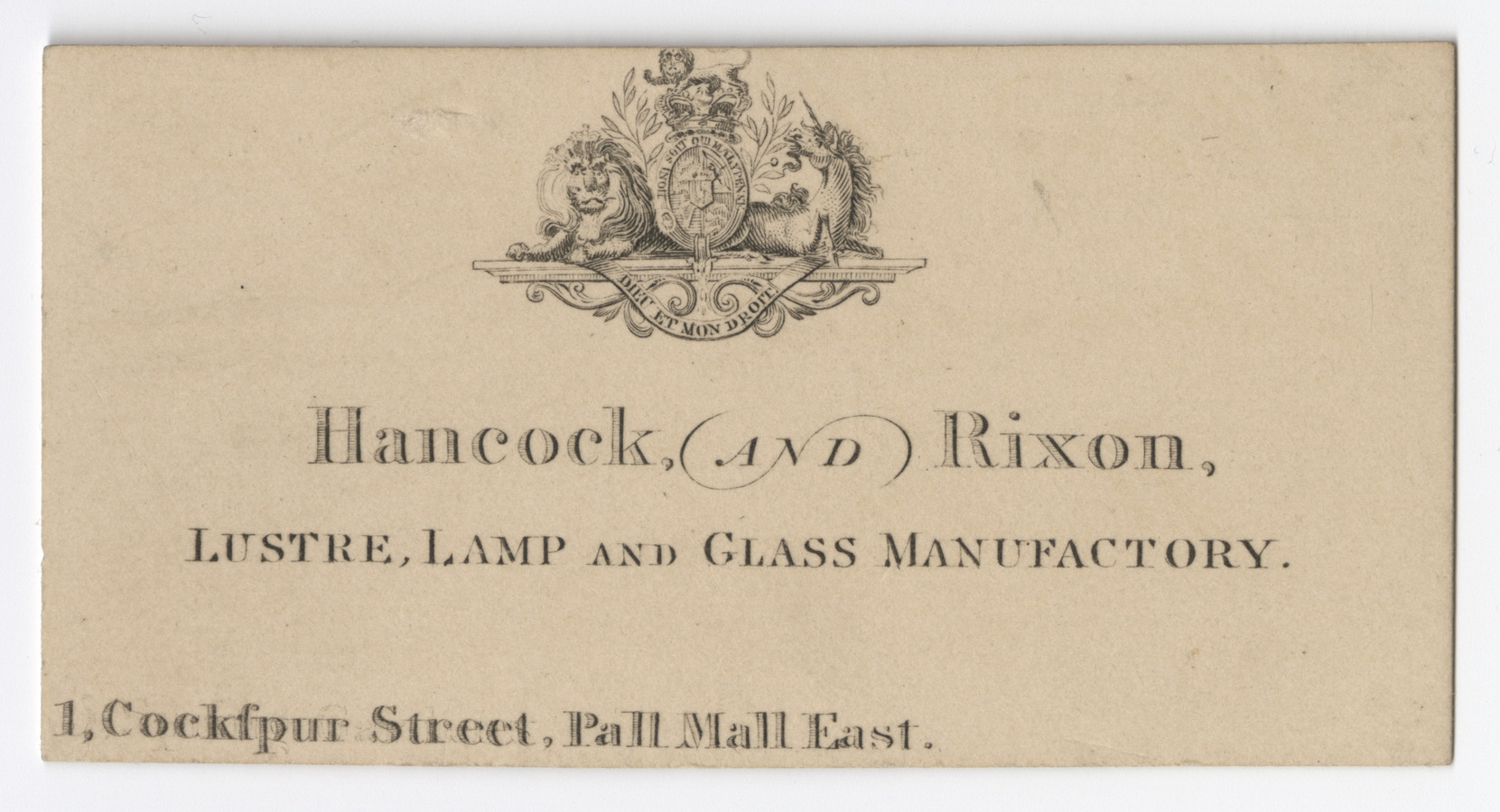 Hancock and Rixon trade card - image 1