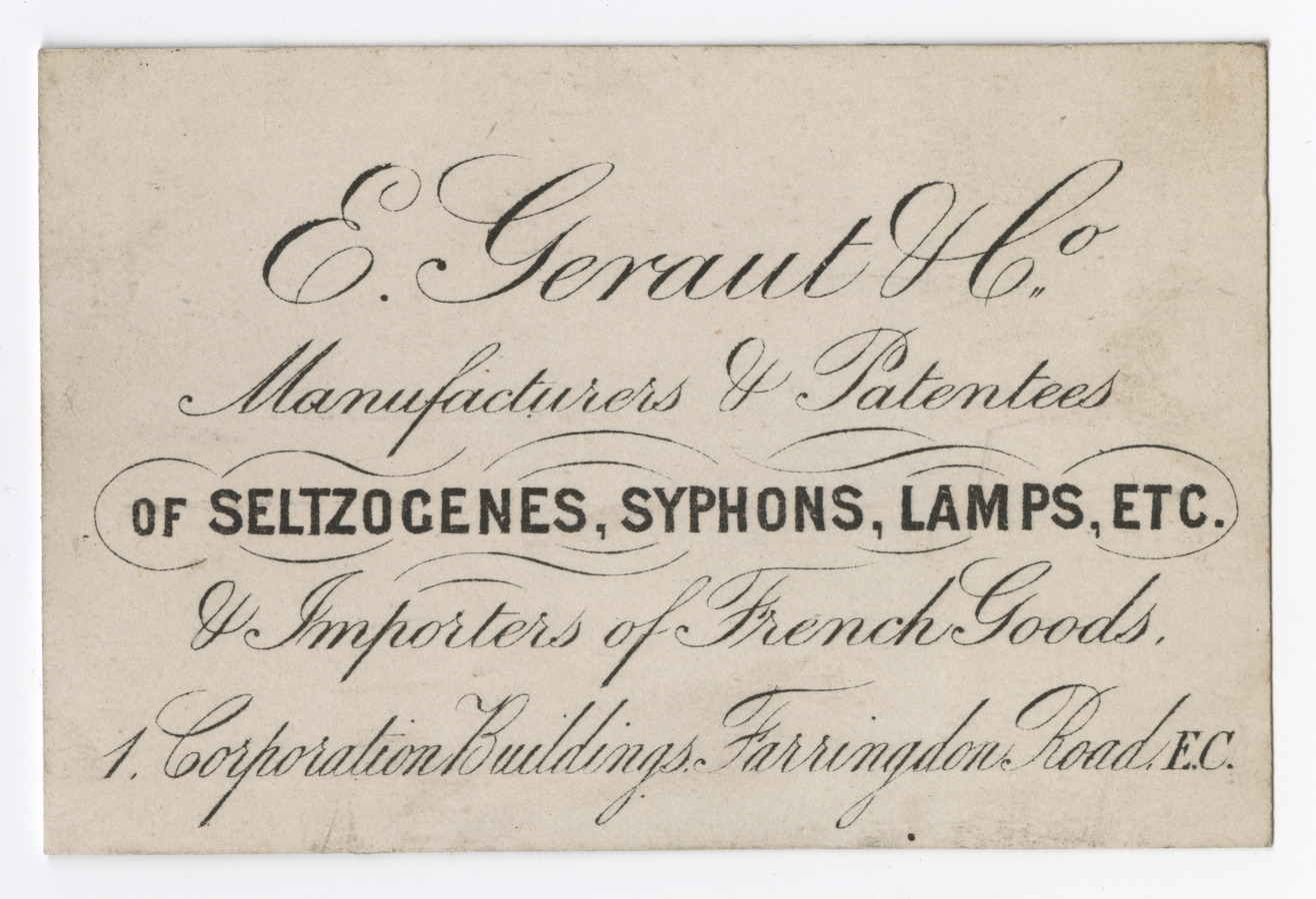 E. Geraut & Co. trade card - image 1