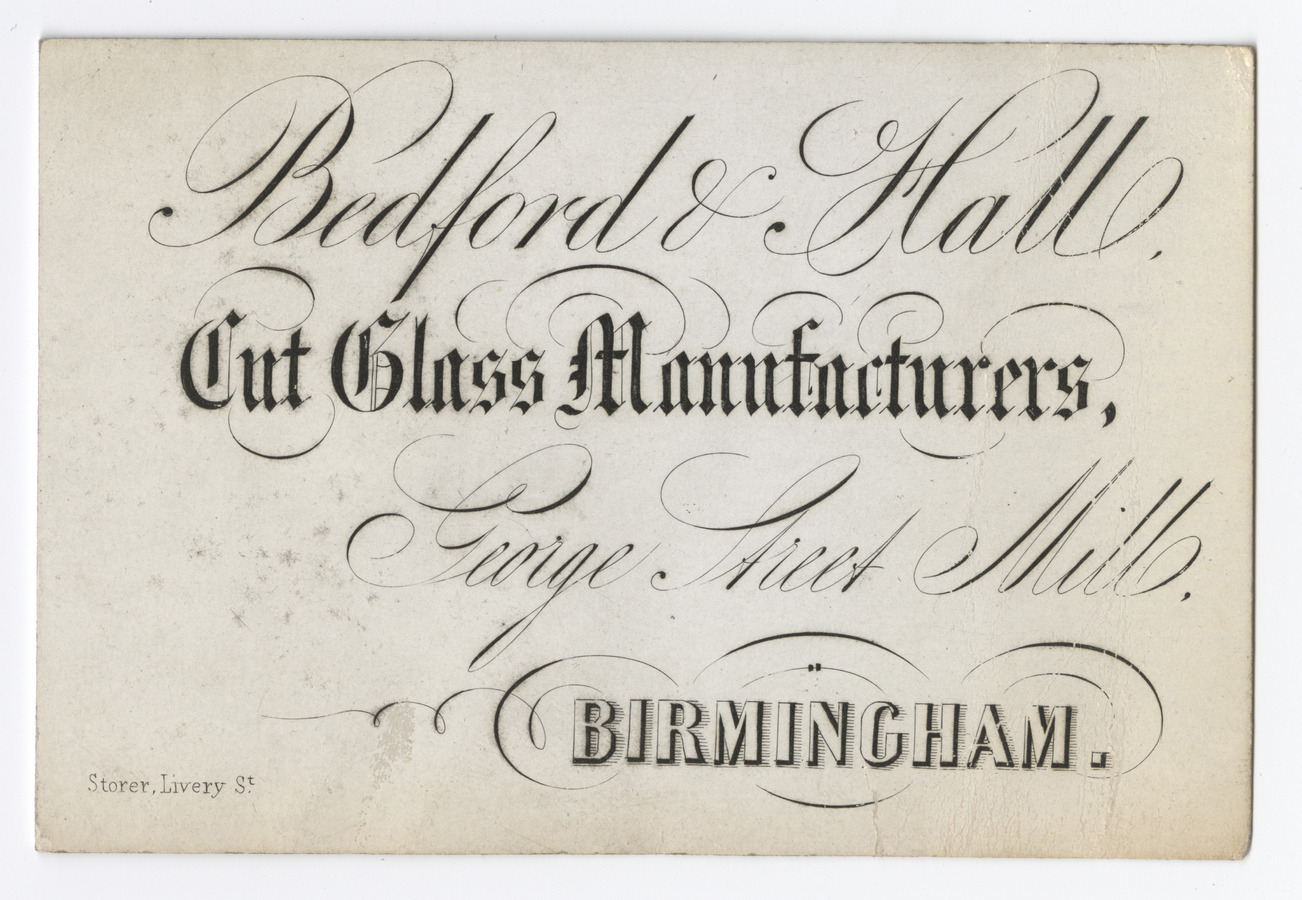 Bedford & Hall trade card - image 1