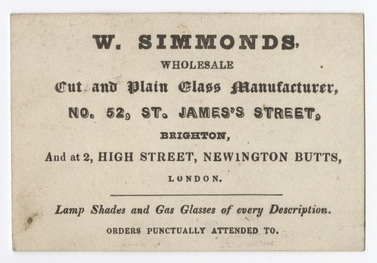 W. Simmonds trade card - image 1