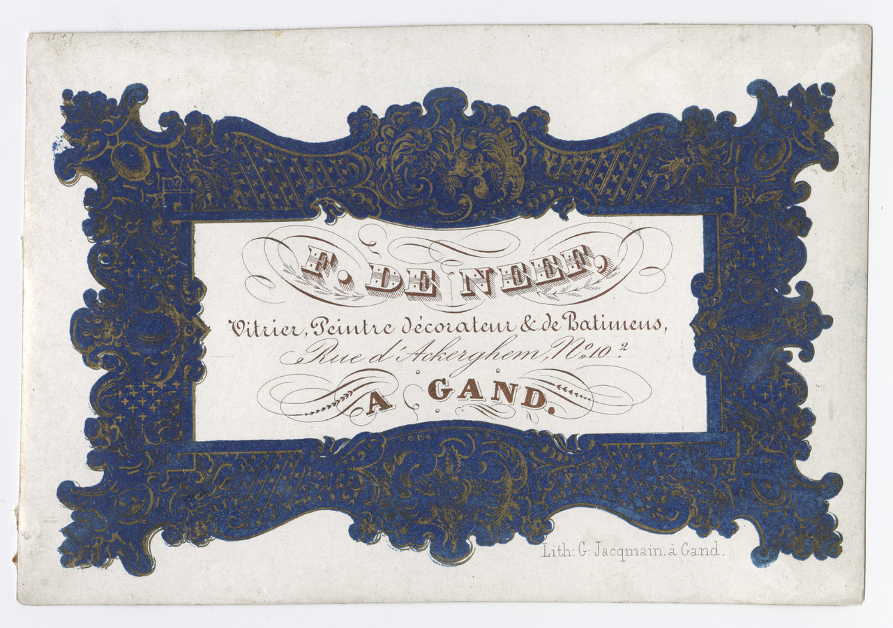 F. de Neef trade card - image 1