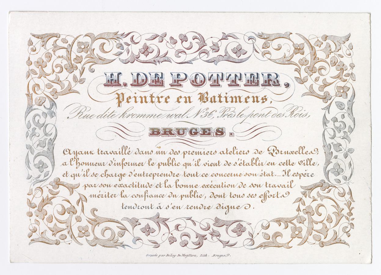 H. de Potter trade card - image 1