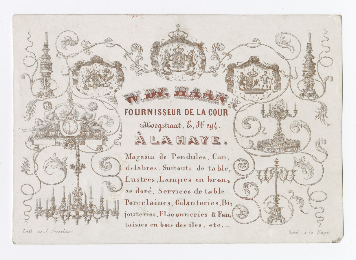 W. de Haan trade card - image 1