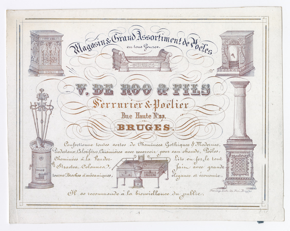 V. de Roo & Fils trade card - image 1