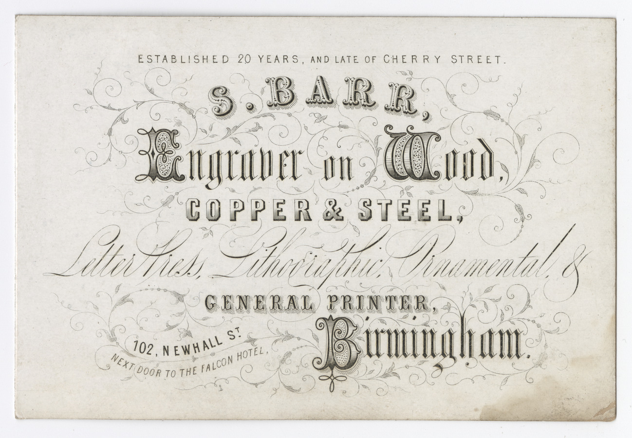 S. Barr trade card - image 1