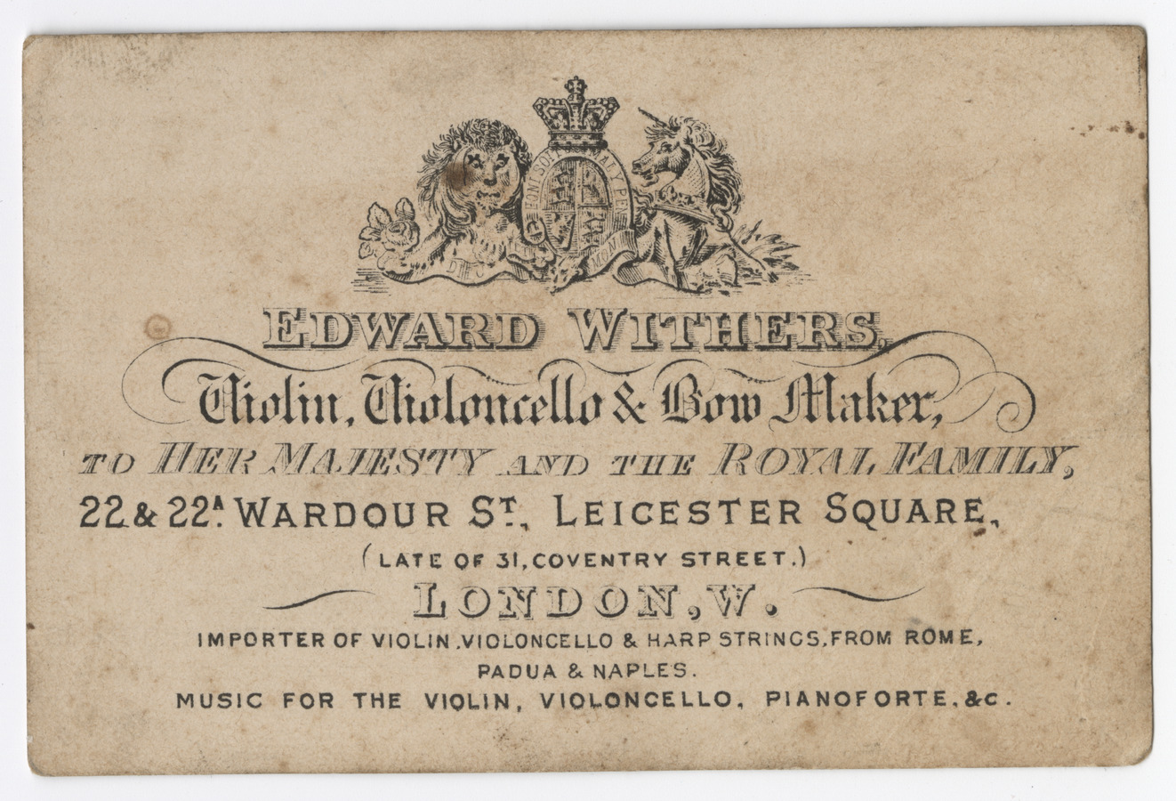 Edward Withers trade card - image 1