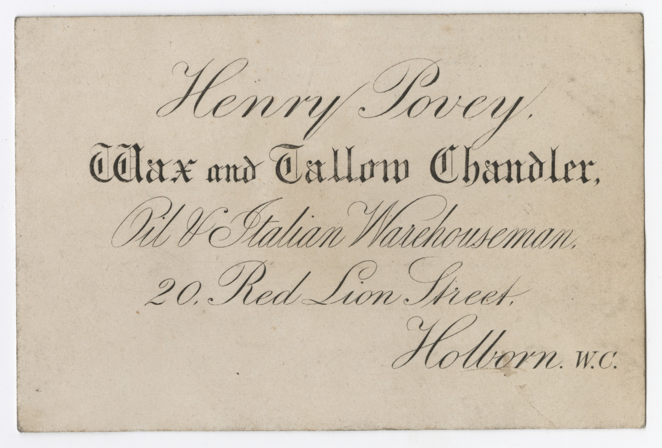 Henry Povey trade card - image 1